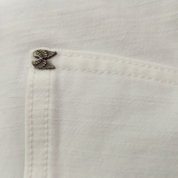 VS Mid Rise Siren Crop Dream Angels White Jeans Embroidered Aztec Southwest - Picture 2 of 10